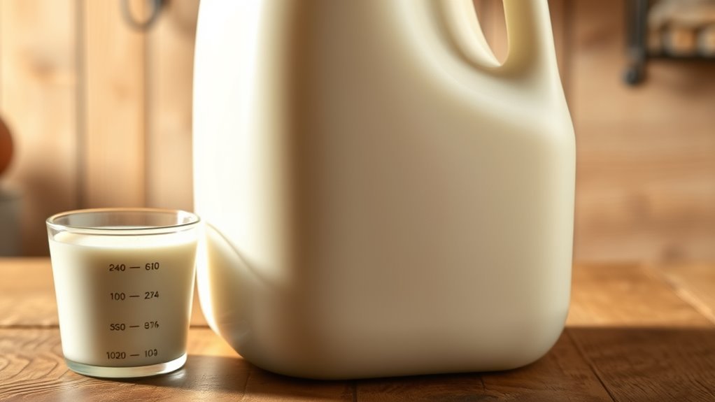 128 fluid ounces milk