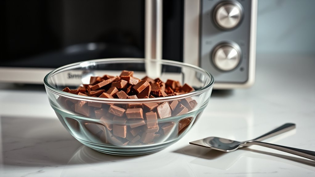 chop evenly for smooth melt