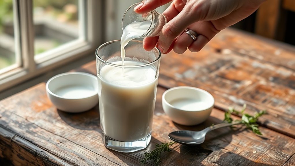 combine acid and milk