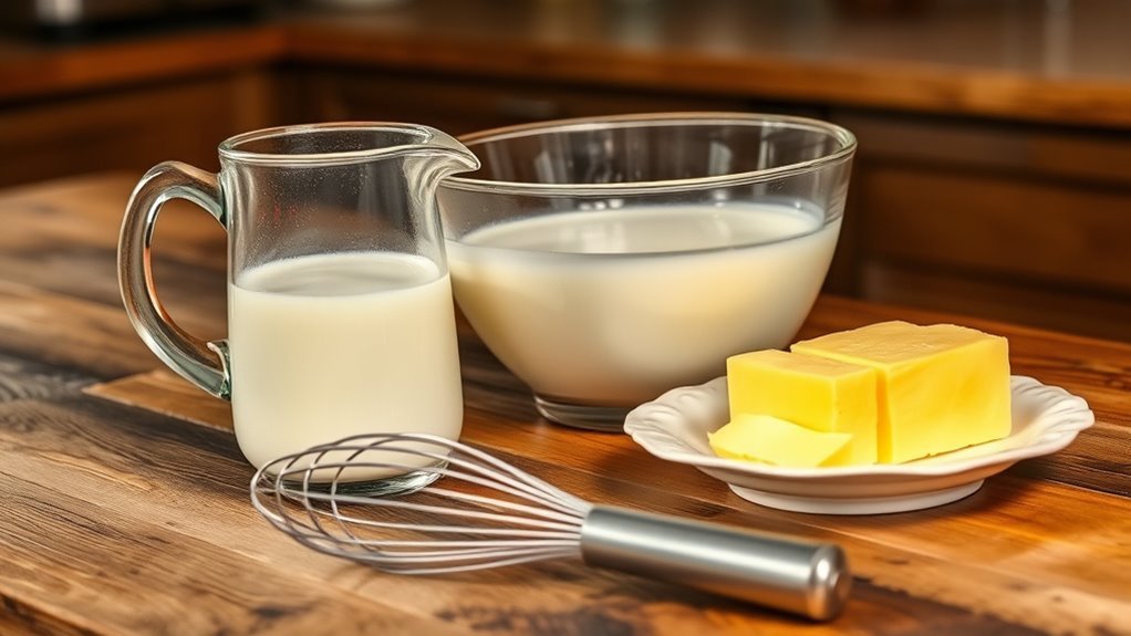 combine milk and butter