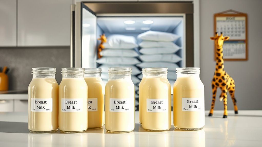 freeze milk in small containers