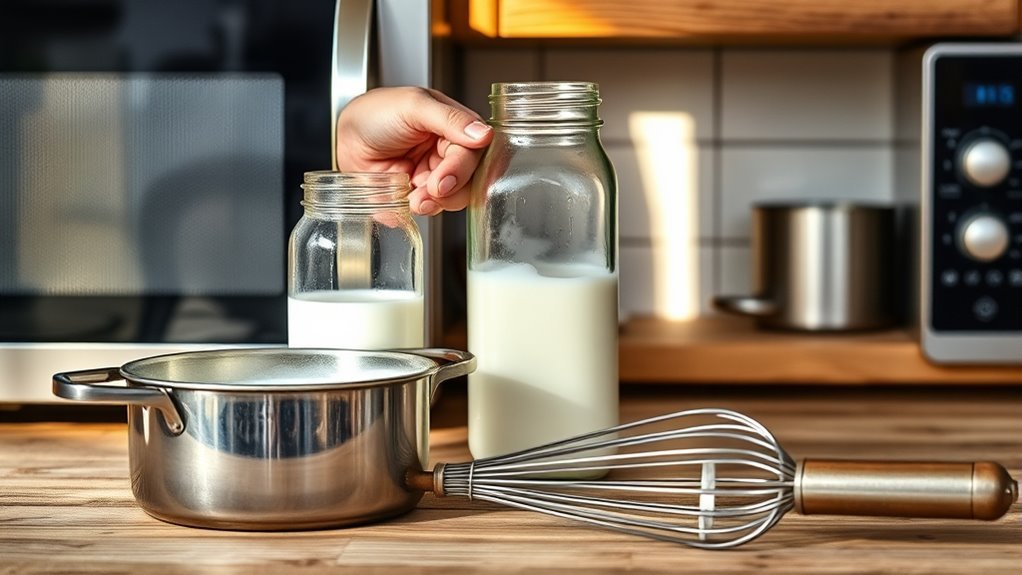 froth milk with simple tools