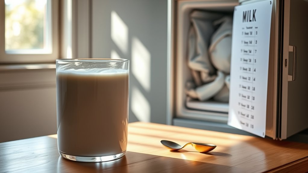 frozen milk storage duration