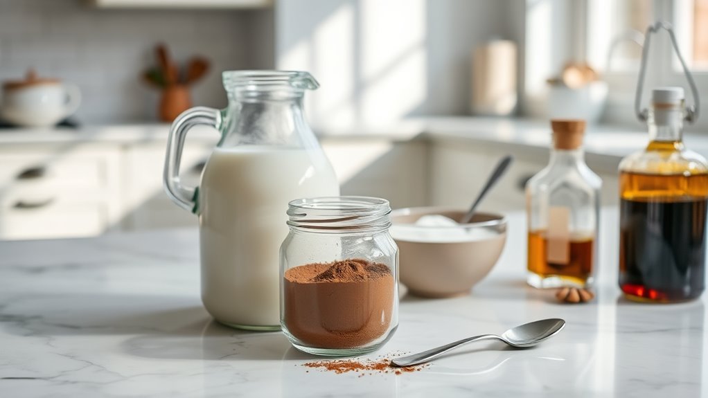 gather ingredients before mixing