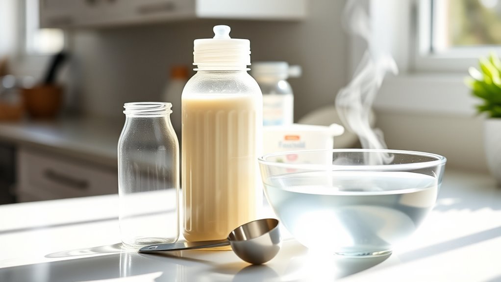 hygienic bottle preparation steps