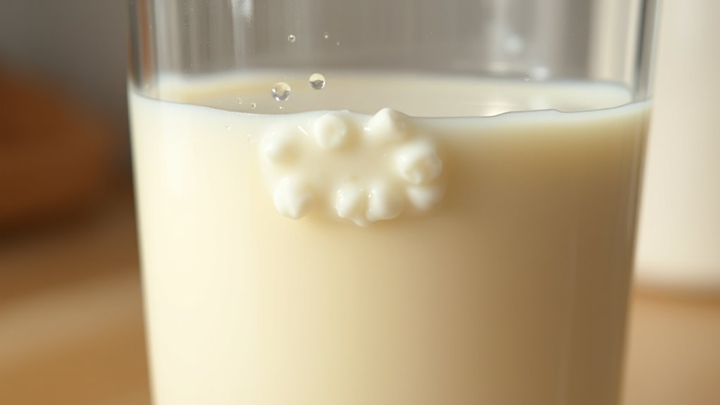 look for discoloration and curdling