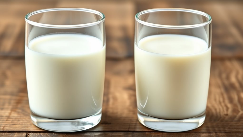 low fat milk contains less