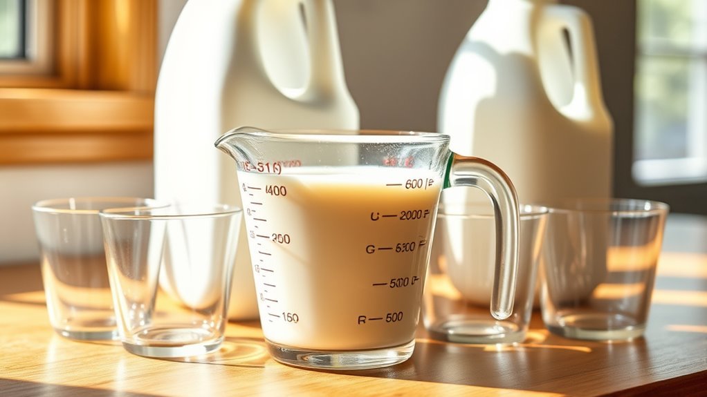 measuring cups from gallons