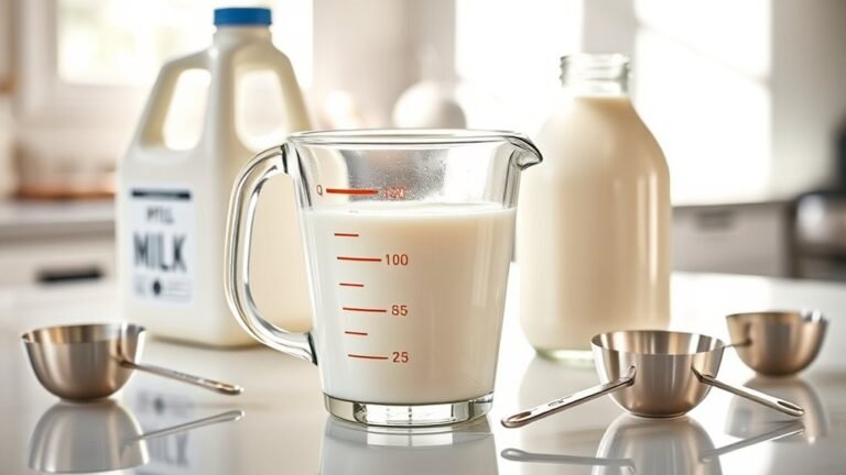 measuring milk cup quantities