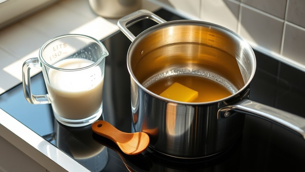 melt butter with milk