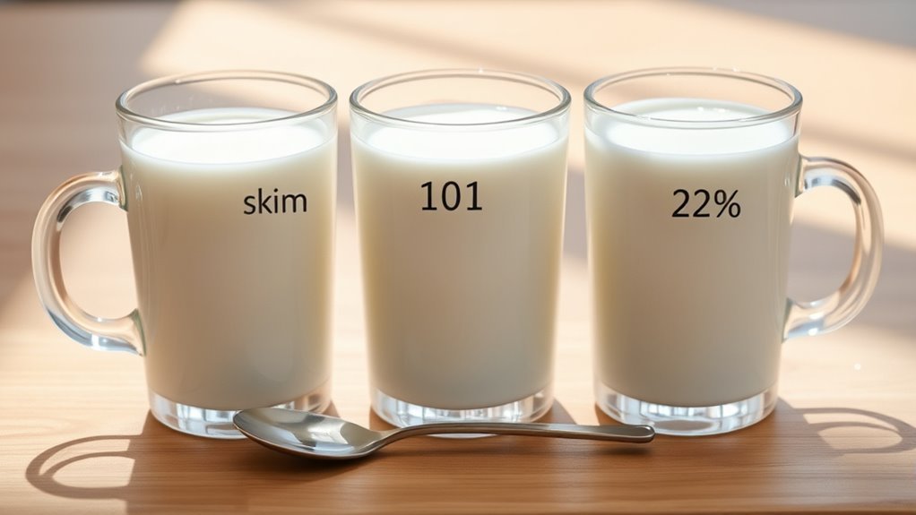 milk calorie comparison details