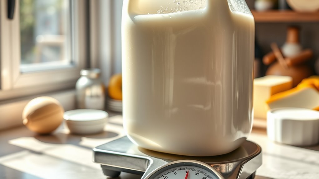 milk composition and weight