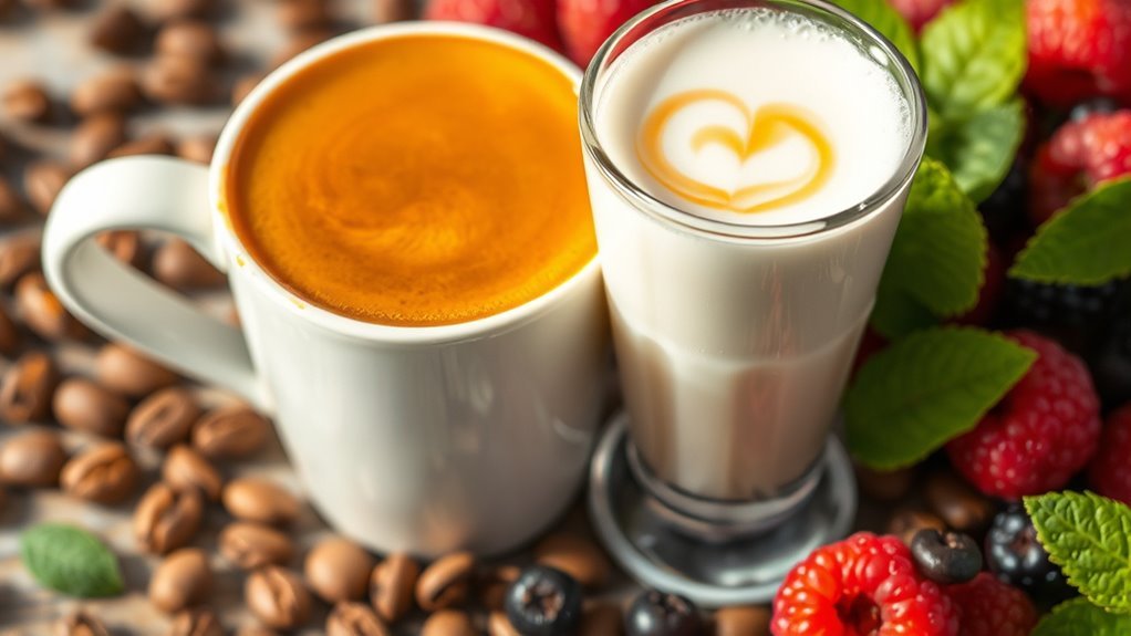 milk enhances fruity coffee flavors