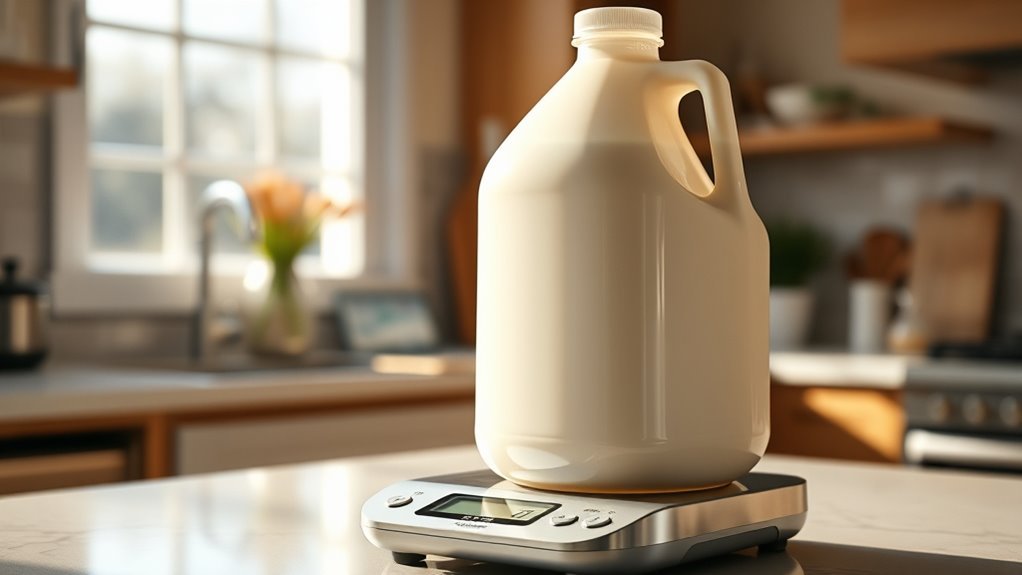 milk gallon weight comparison