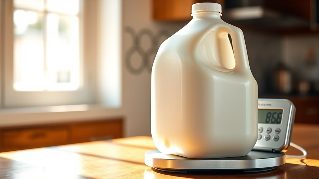 milk weighs about 8 6 pounds