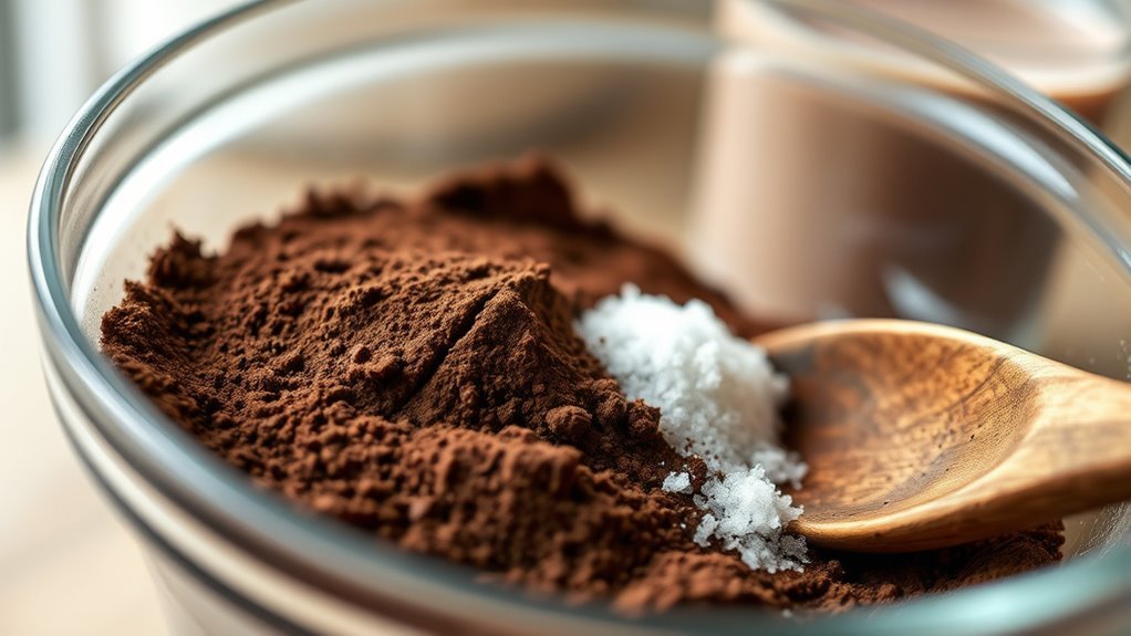 mix cocoa and sugar thoroughly