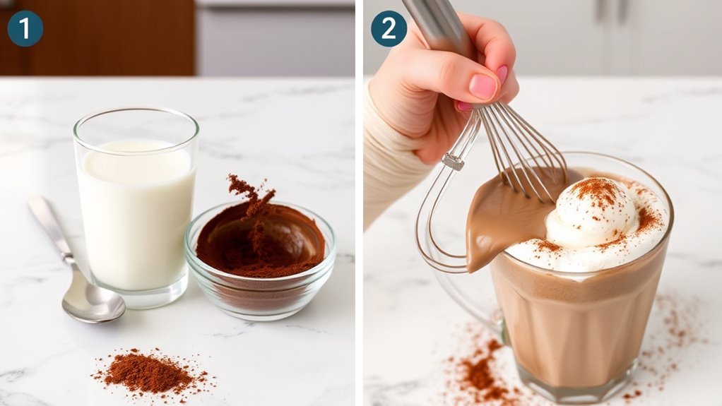 mix cocoa powder thoroughly