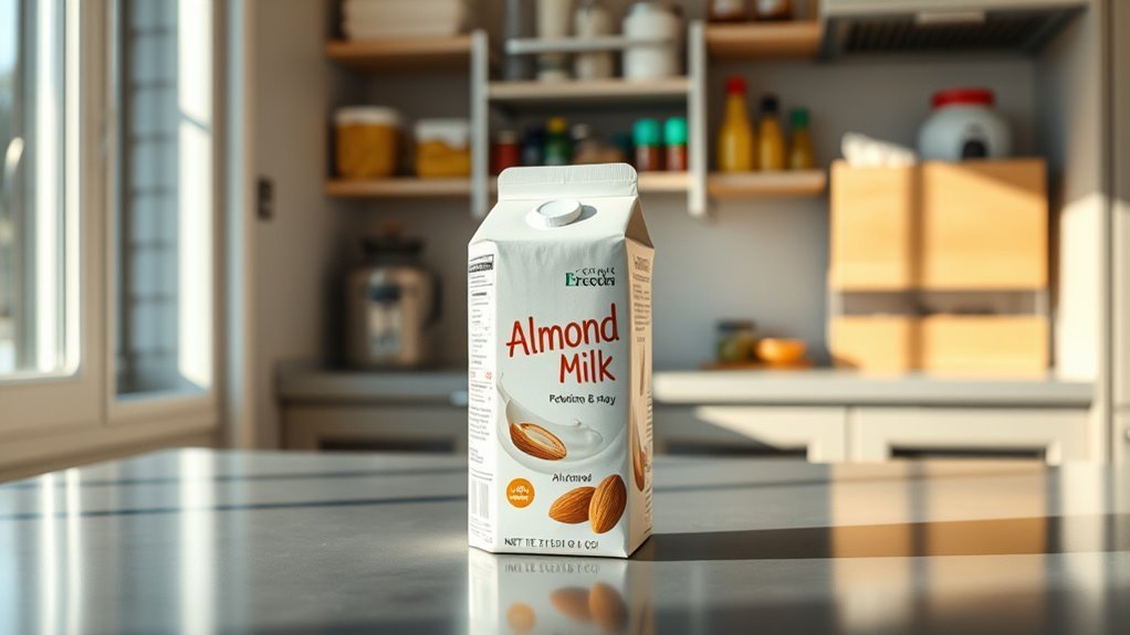 store unopened almond milk properly