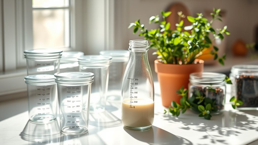 use clean labeled containers