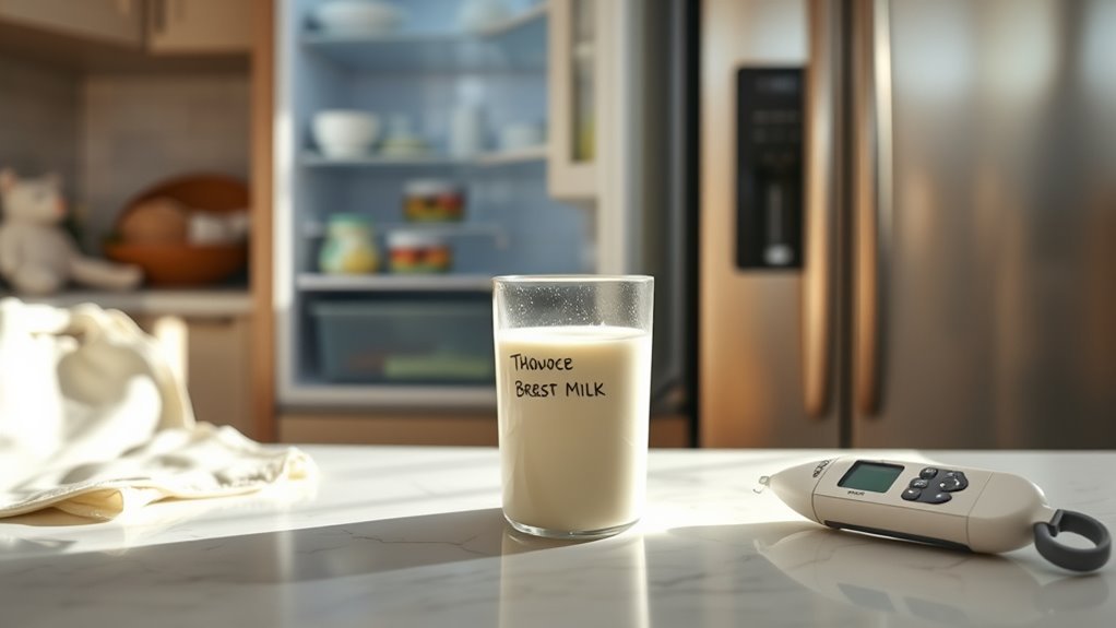 use thawed milk promptly