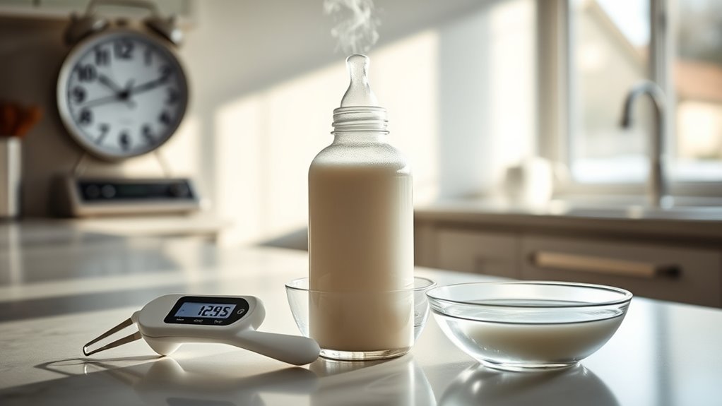 use warmed milk promptly