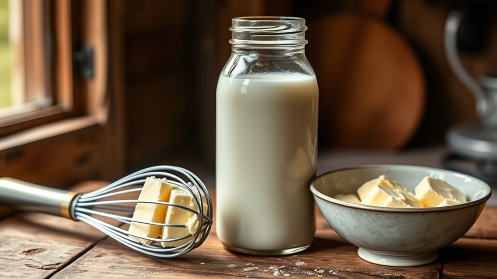 warm milk and butter