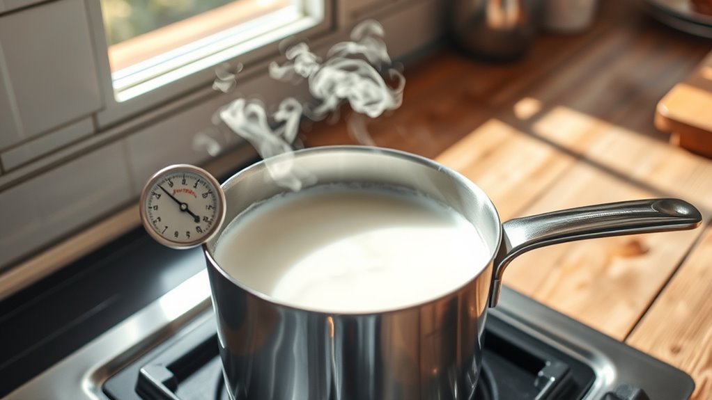 warm milk to 140 f