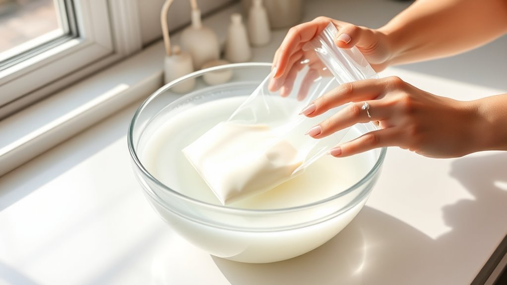 warm water bath thawing