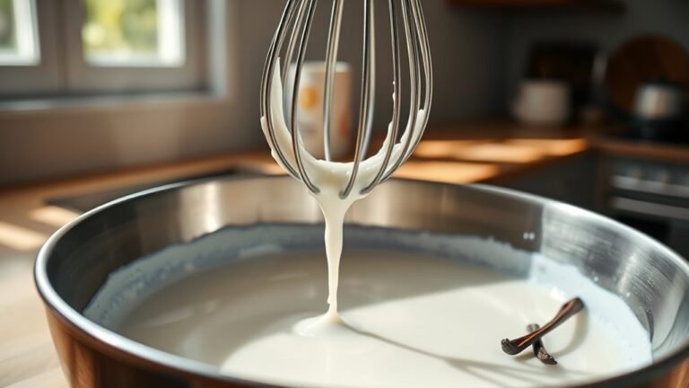 whip milk until fluffy