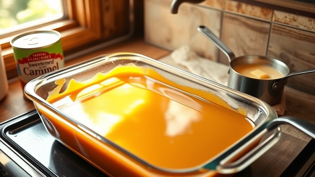 bake condensed milk evenly