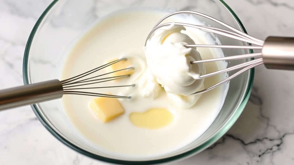 butter milk warm mixture
