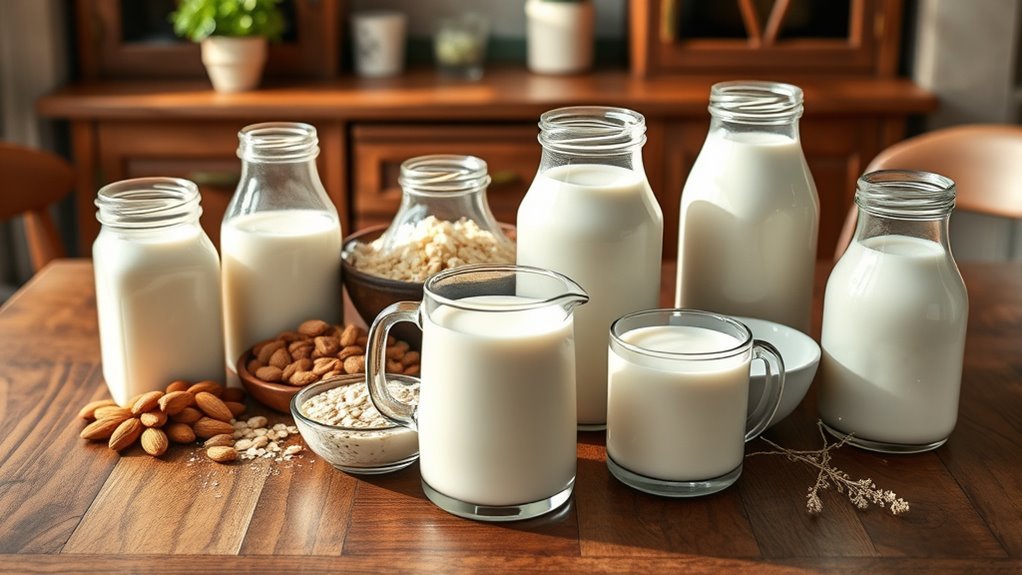 dairy and plant milk options
