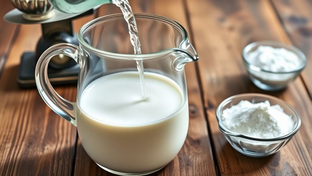 dilute evaporated milk with water