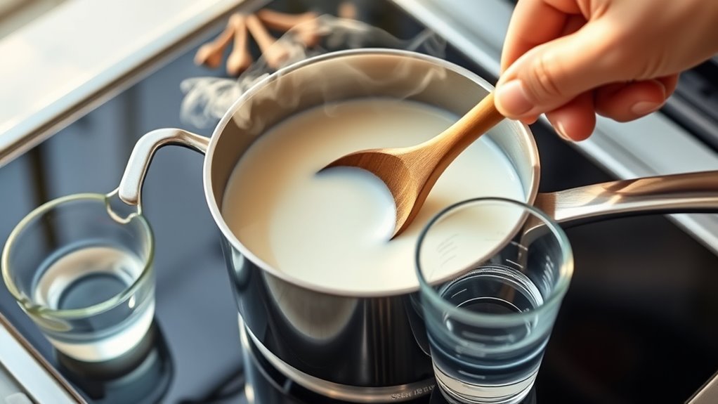 gentle heat constant stirring