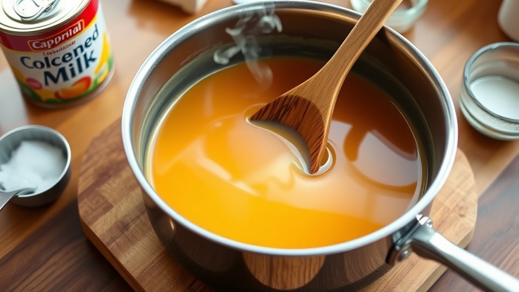 make caramel using condensed milk