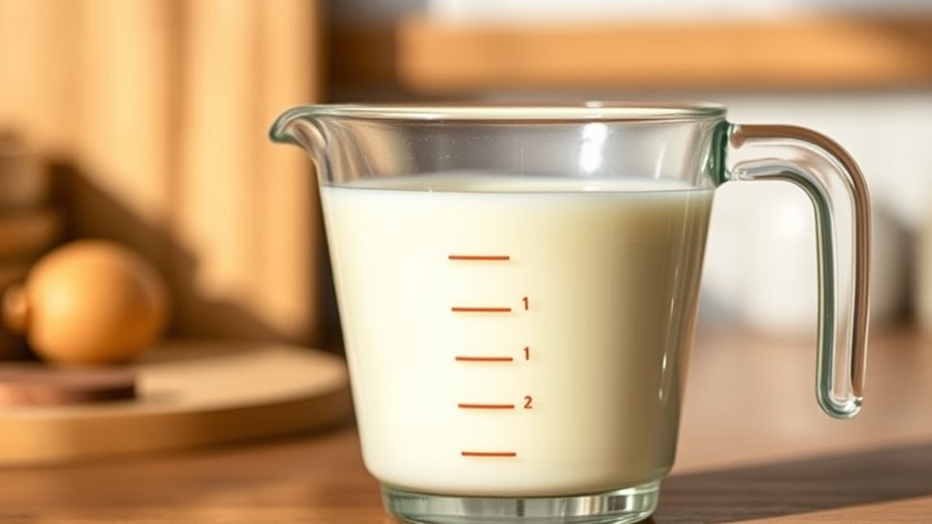 measure fresh room temperature milk