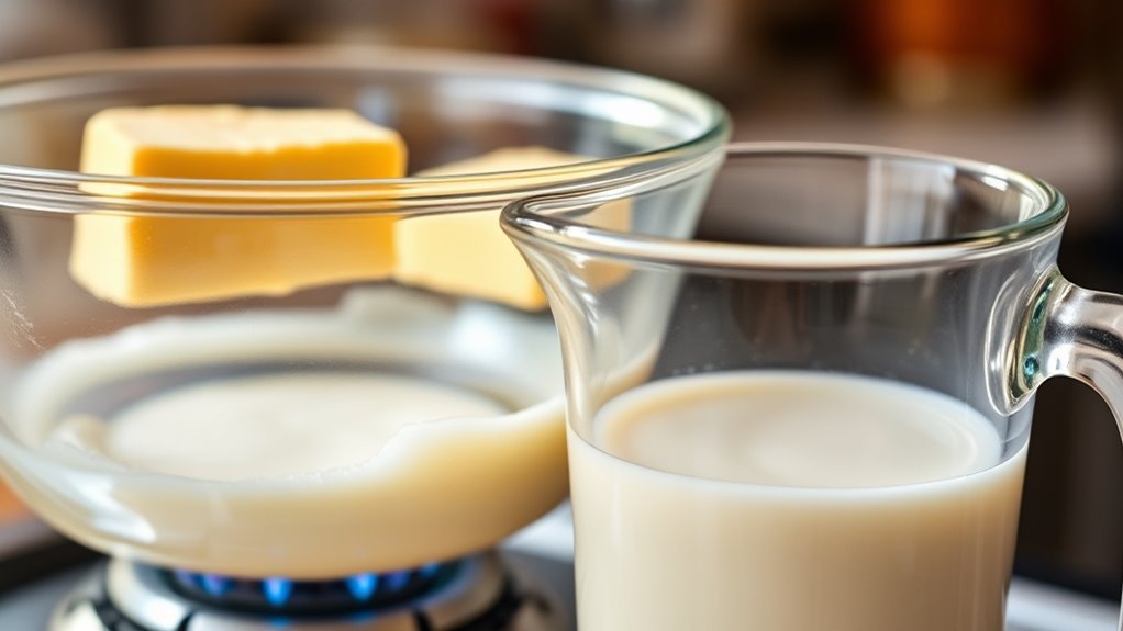 melt butter mix smoothly