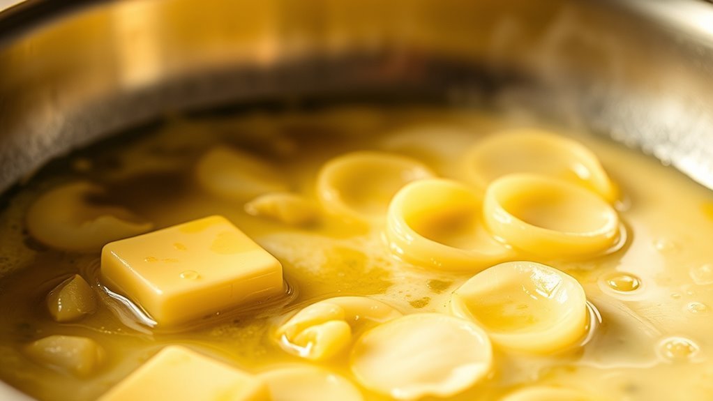 melt butter saut garlic