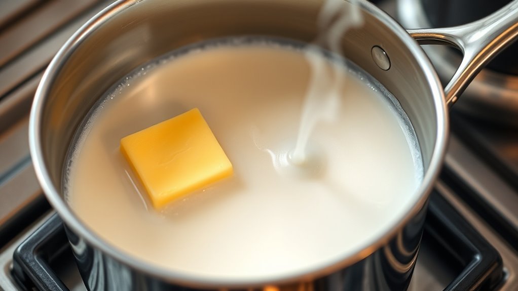 melt butter with milk