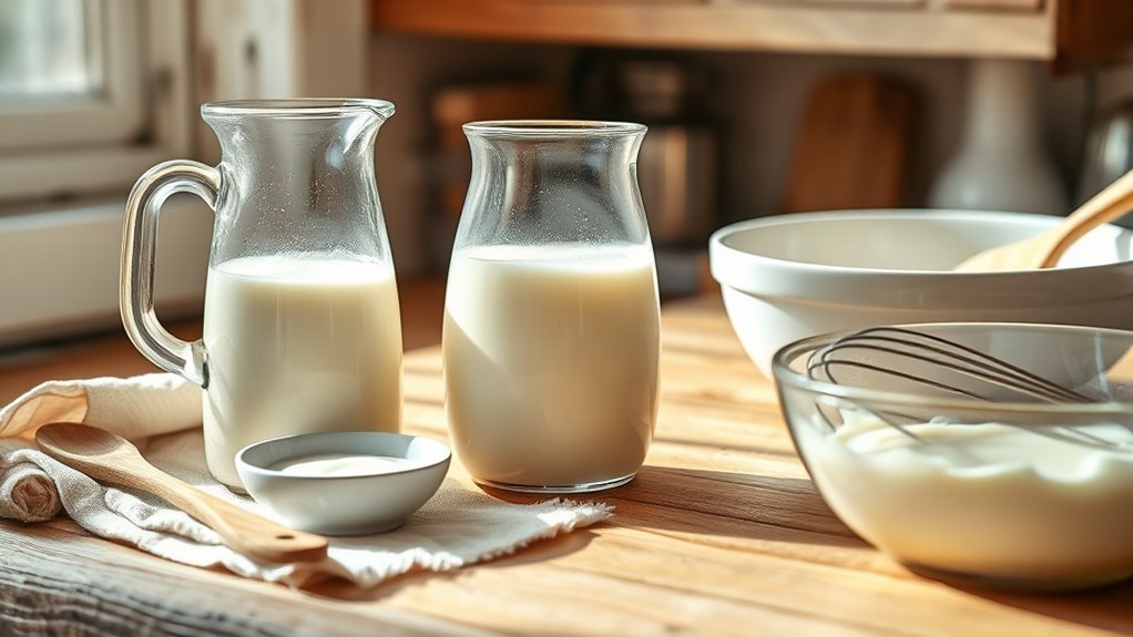 milk with melted butter