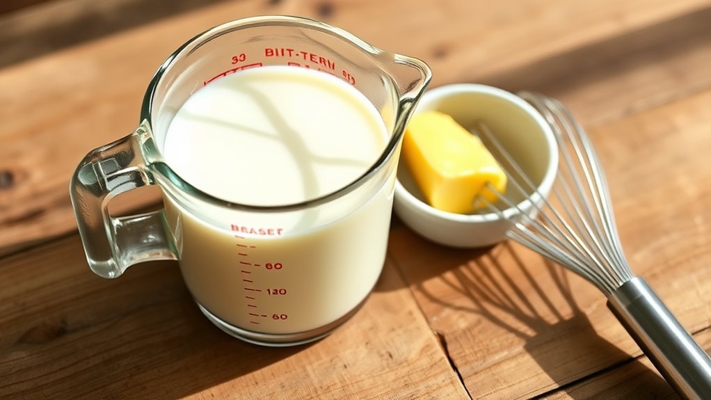 mix milk cream butter