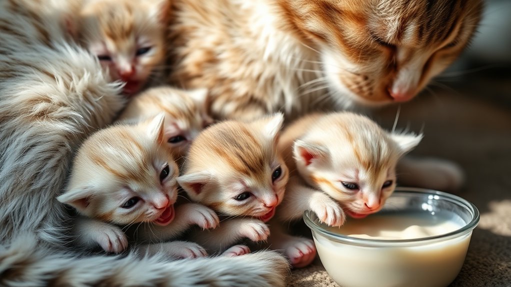signs of kitten weaning