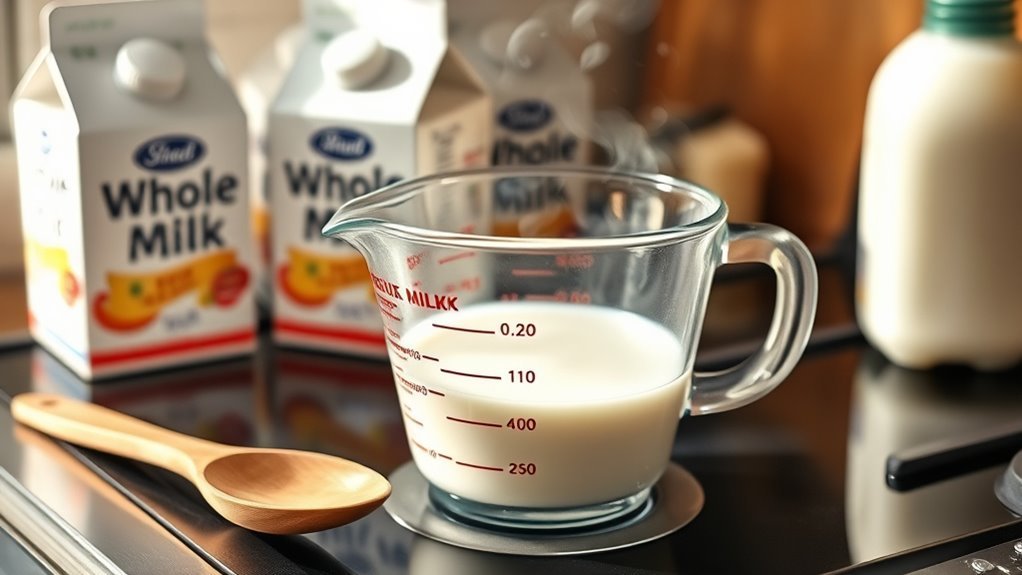 simmer milk until reduced