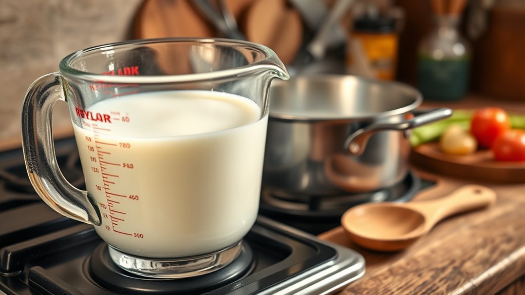 simmer milk until thick