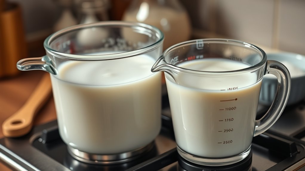 simmer to reduce milk