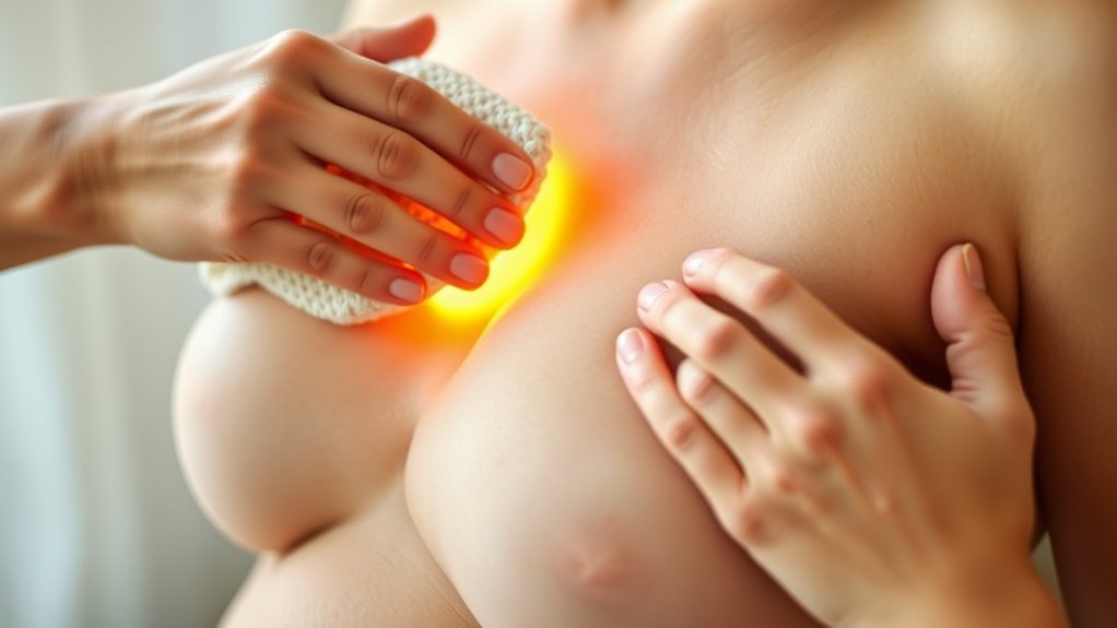 warm compress and massage
